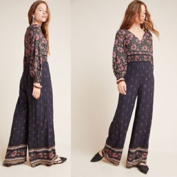 FARM Rio Pants - Farm Rio for Anthropologie Giuliano Wide leg Jumpsuit S